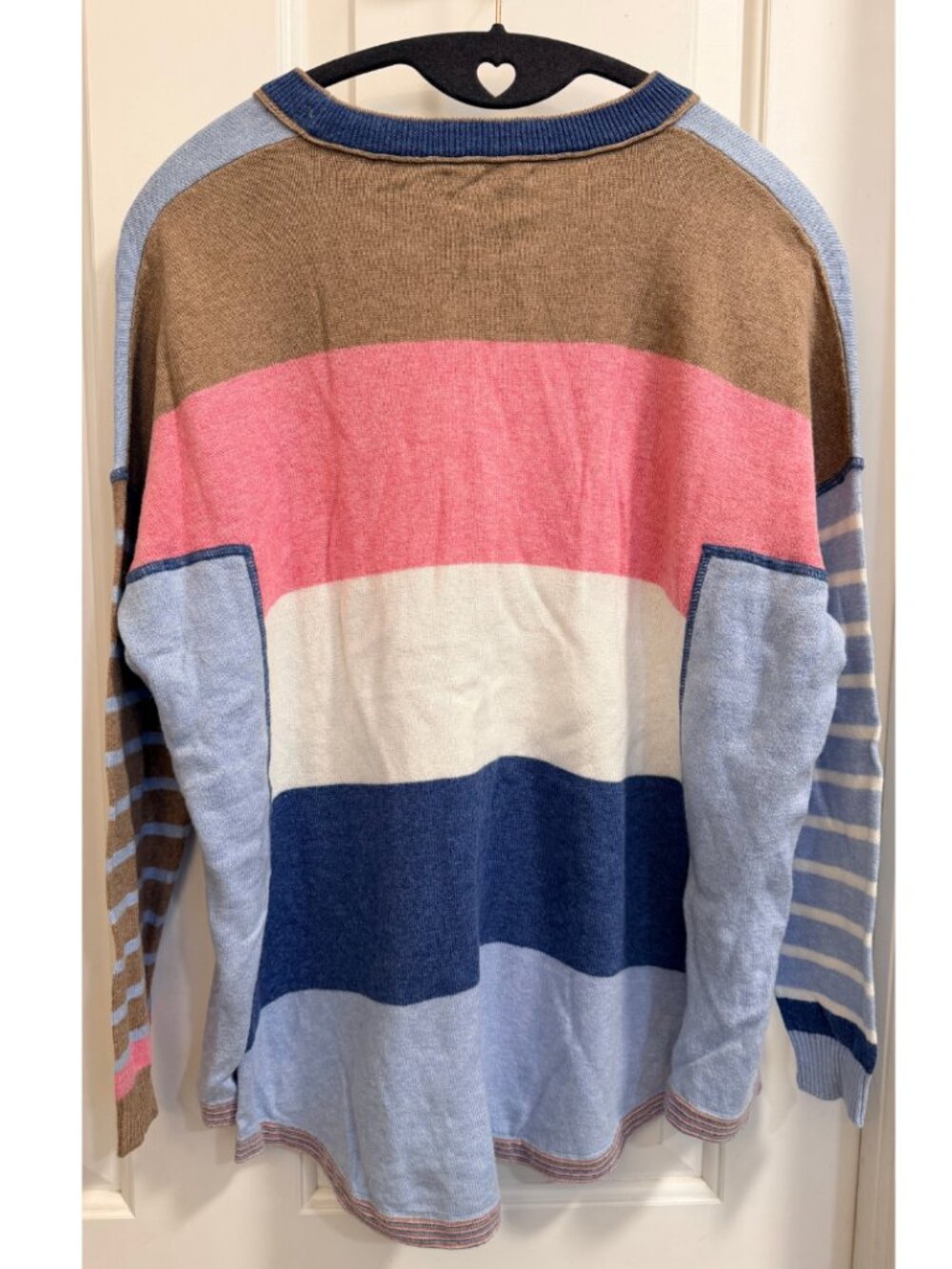 Zaket & Plover Colorblock Striped Cotton Cashmere Sweater XS